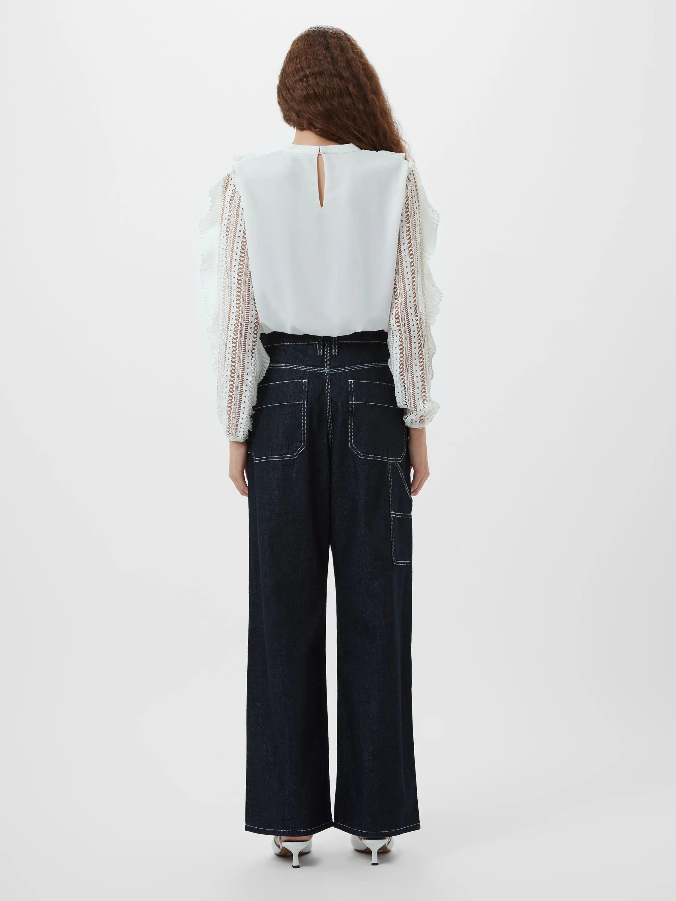 Annika Lace Frill Long Sleeve Top