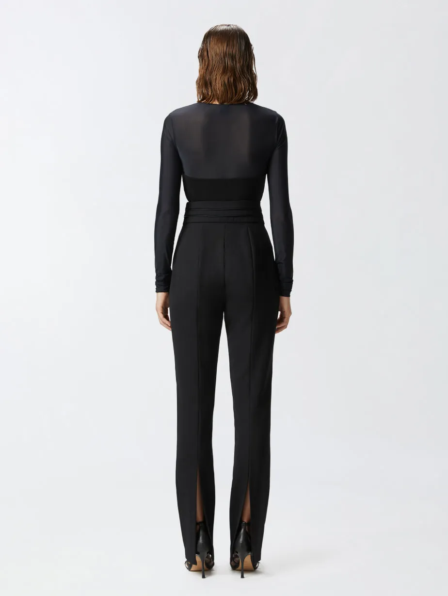 Black Bodycon with Sheer Top