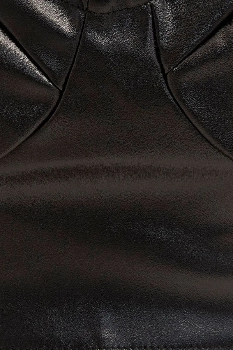 Black Faux Leather Corset Top