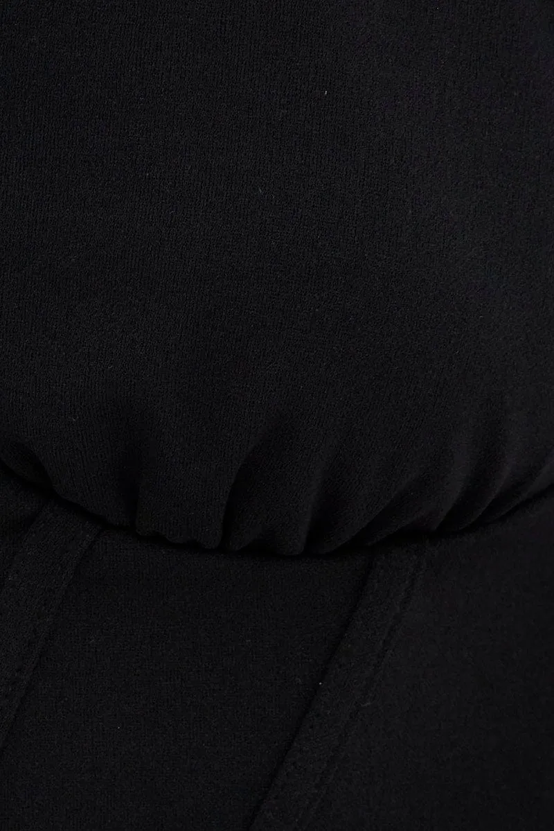Black Halter Top Back Zip