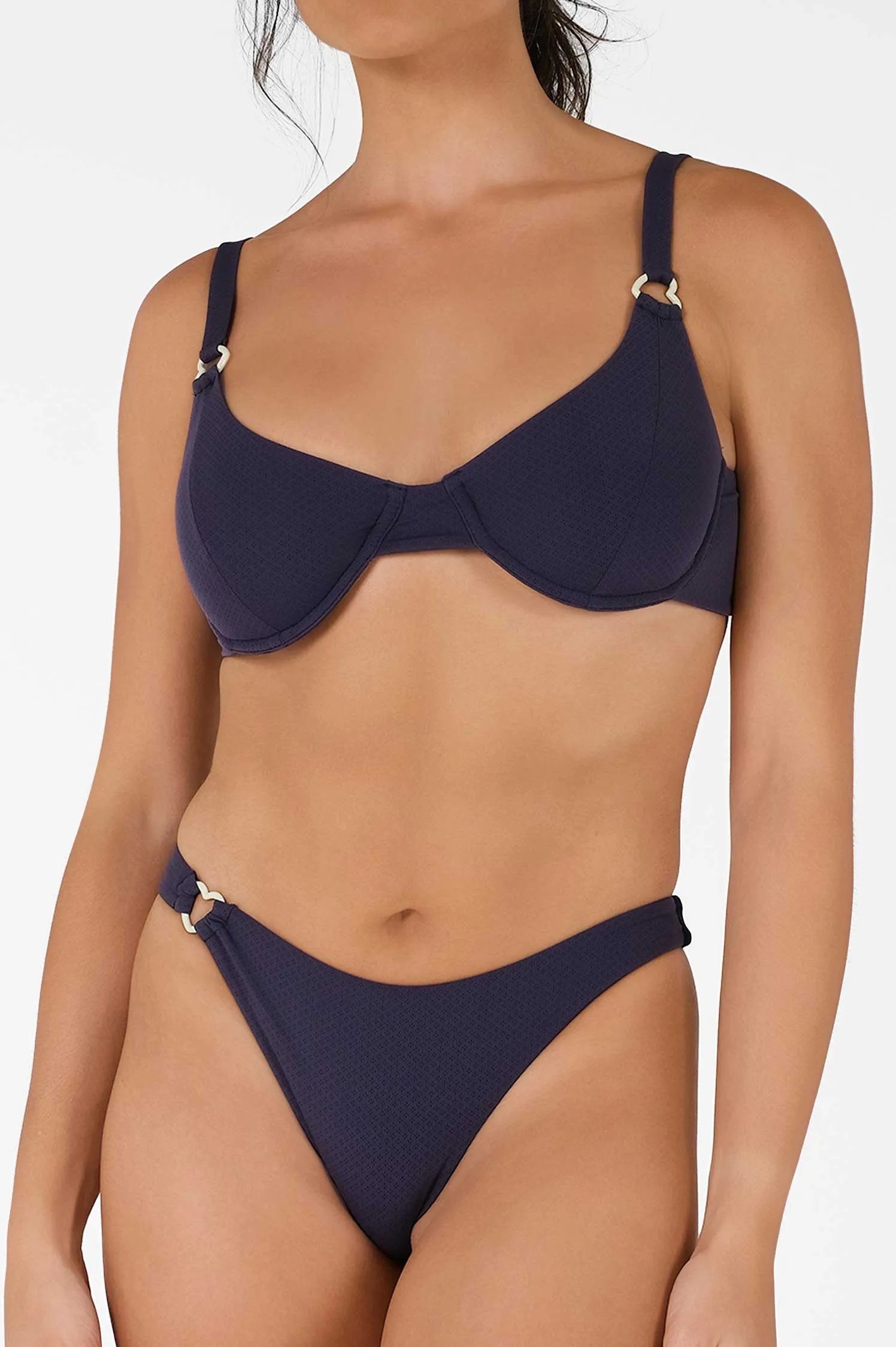 Camila Cheeky Bottoms / Navy Blue Pointelle FINAL SALE