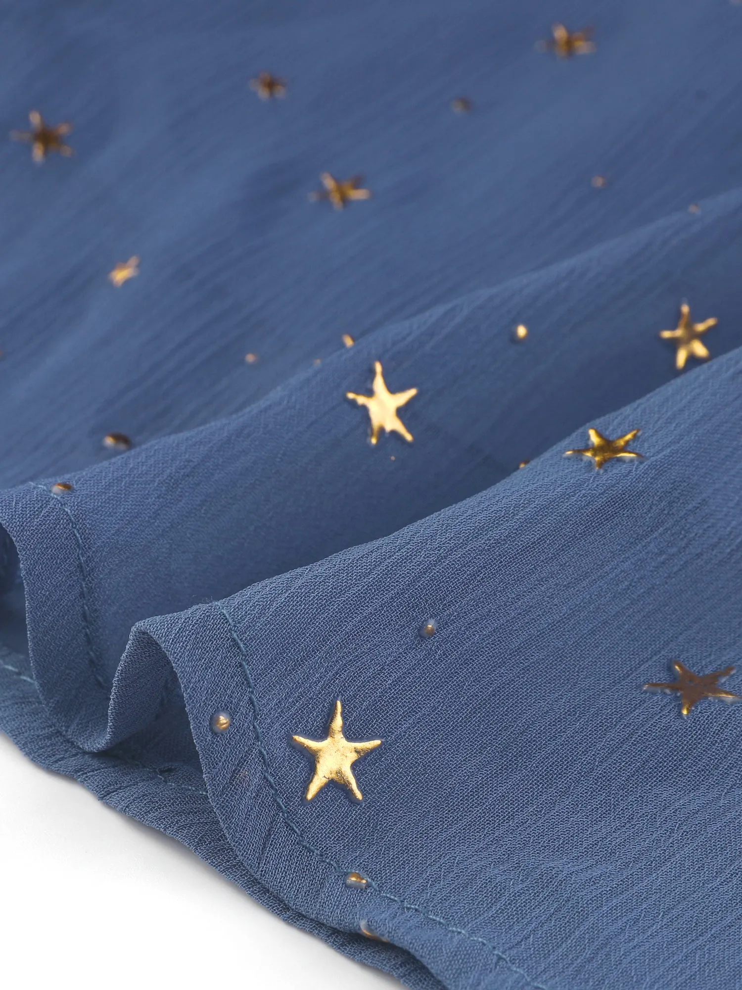 Choker V Neck Flared Gilding Metallic Shiny Star A-Line Dress