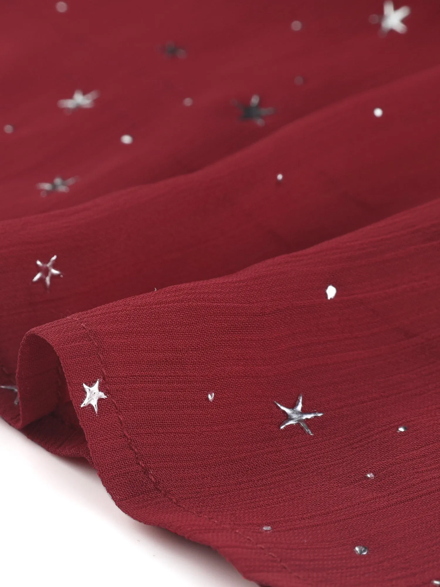 Choker V Neck Flared Gilding Metallic Shiny Star A-Line Dress