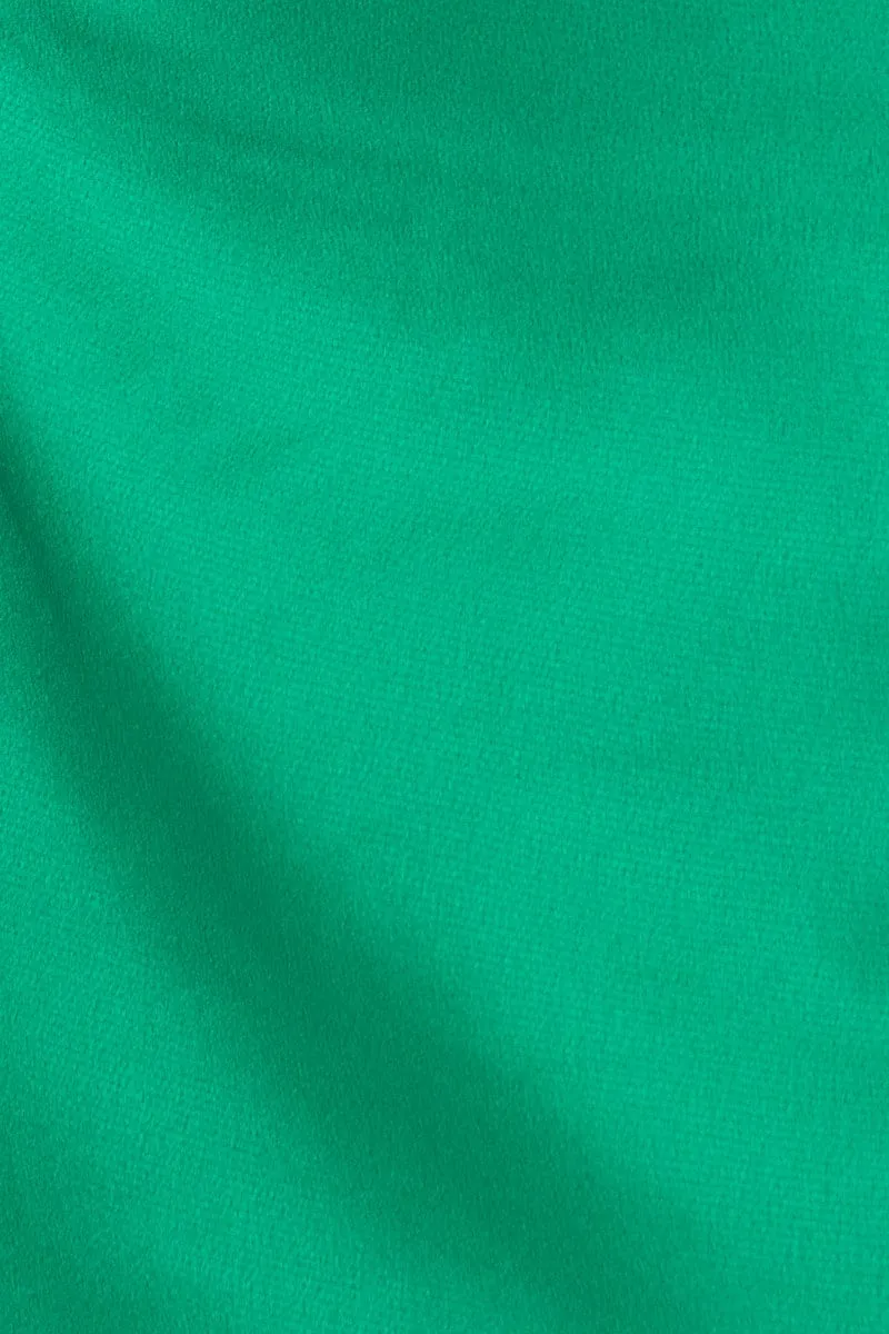 Green Cami Top Halter Satin