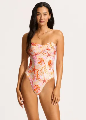 La Mer Twist Bandeau One Piece - White