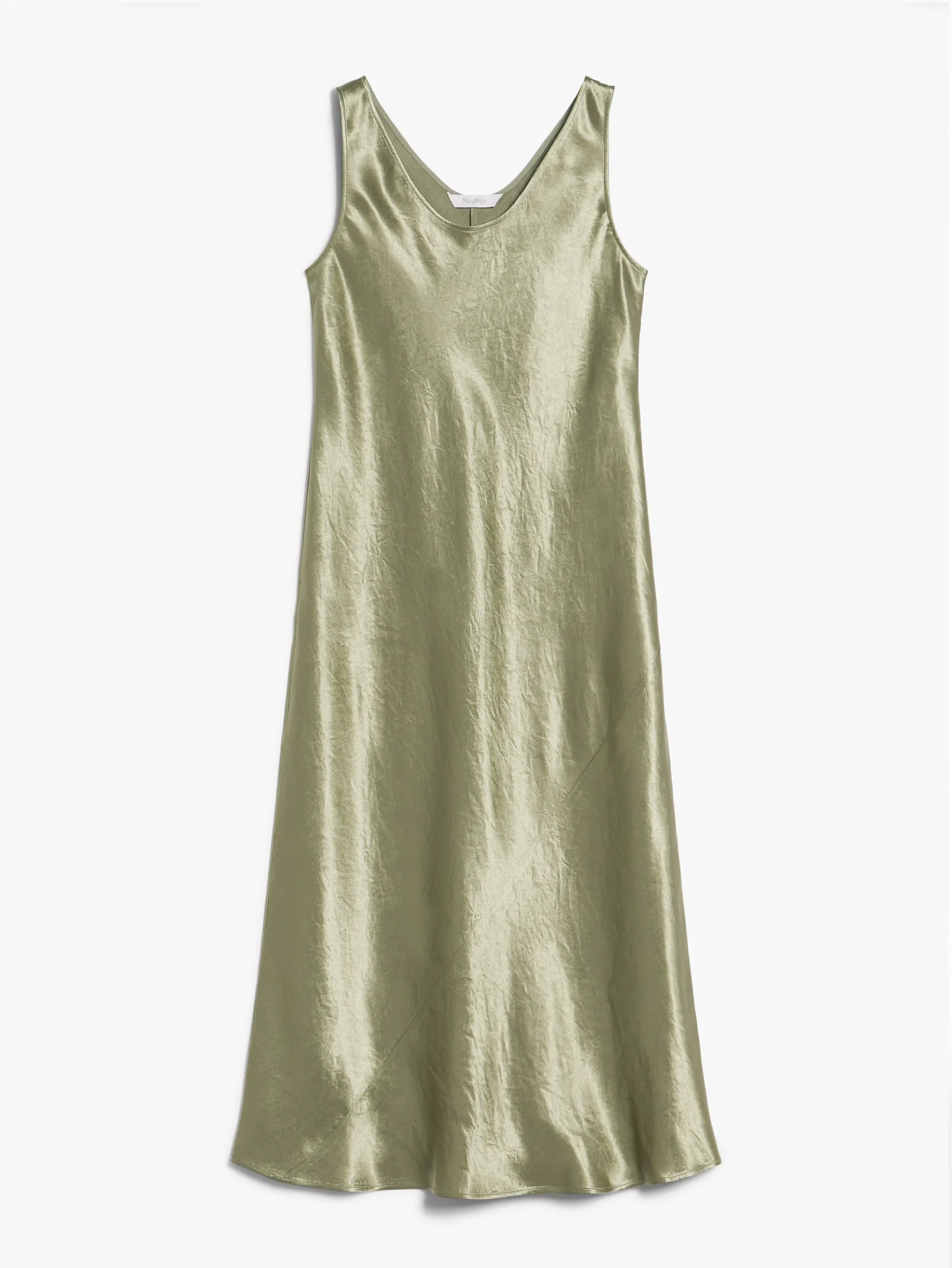 Long Dress in Glossy Dove Grey Satin