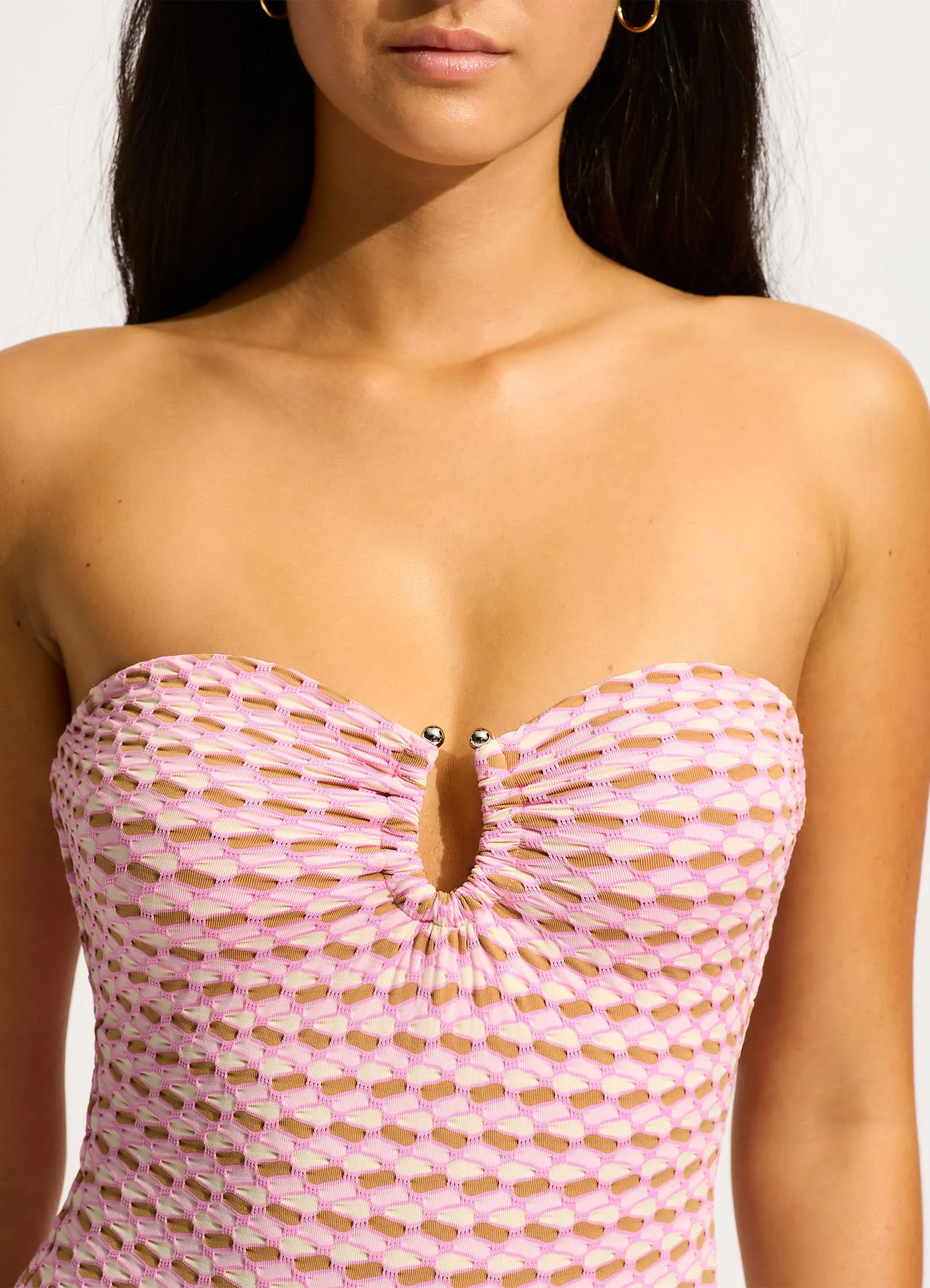Mala Ring Front Bandeau One Piece - Blossom