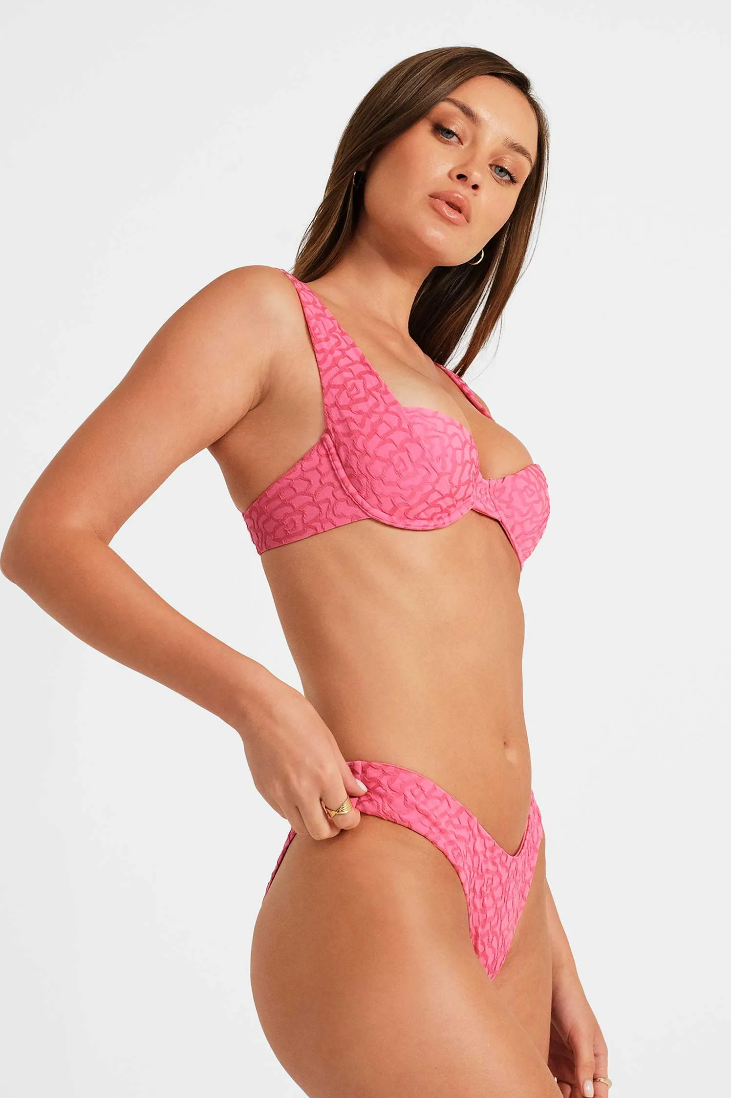 Maui Classic Cheeky Bottoms / Rosy Glow Jacquard FINAL SALE