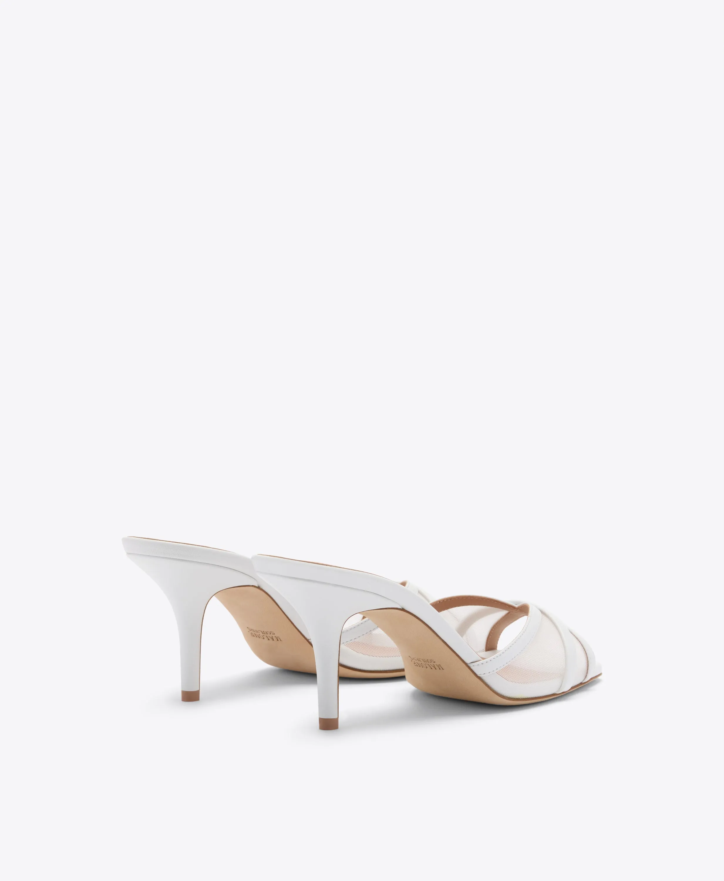 Perla 70 White Mesh Heeled Sandals