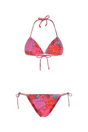 Reina Olga Floral Printed Triangle Bikini Set