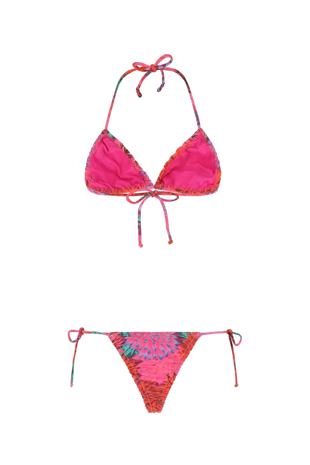 Reina Olga Floral Printed Triangle Bikini Set