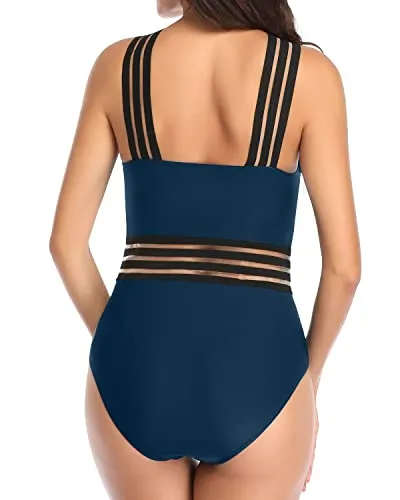 Slimming Silhouette Crisscross One Piece Swimsuit-Teal