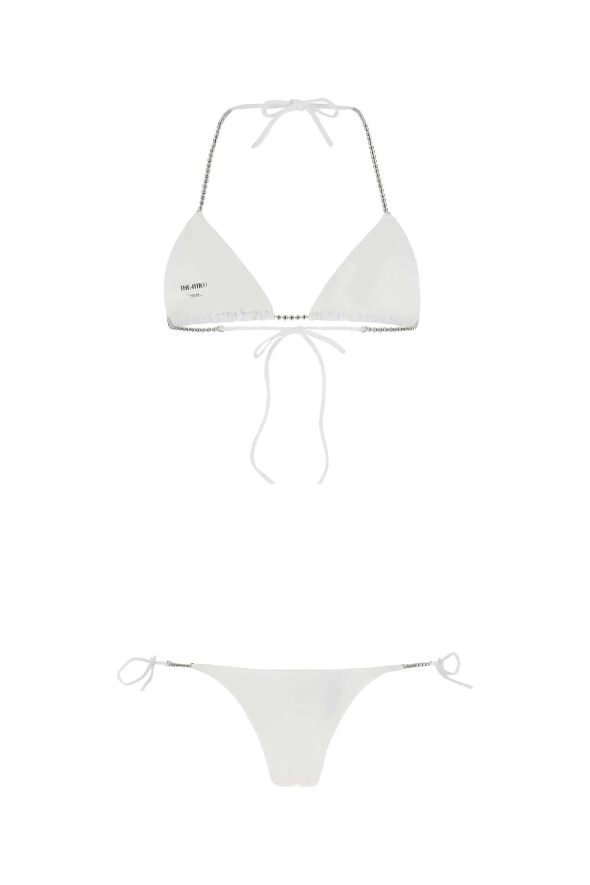 The Attico Logo Printed Triangle Bikini Set