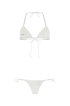 The Attico Logo Printed Triangle Bikini Set