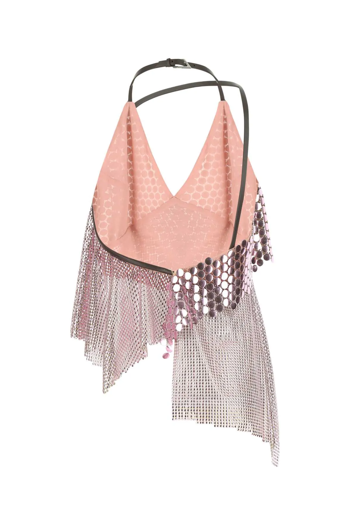 The Attico Sequin Embellished Halter-Neck Asymmetric Top