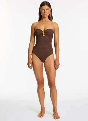 Tirari Nights Bandeau One Piece - Chocolate