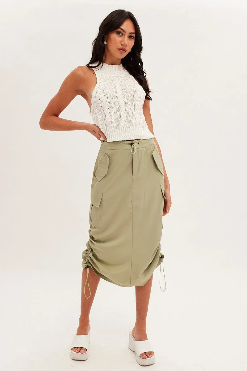 White Cabled Knit Sleeveless