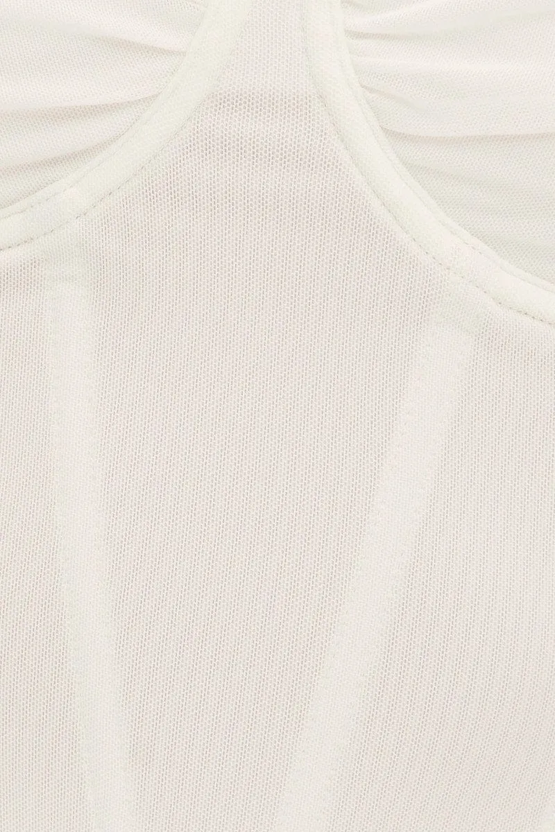 White Ruched Corset Top