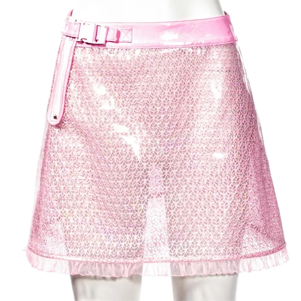Women's Grunge Sheer  Lace-trimmed Short Skirt