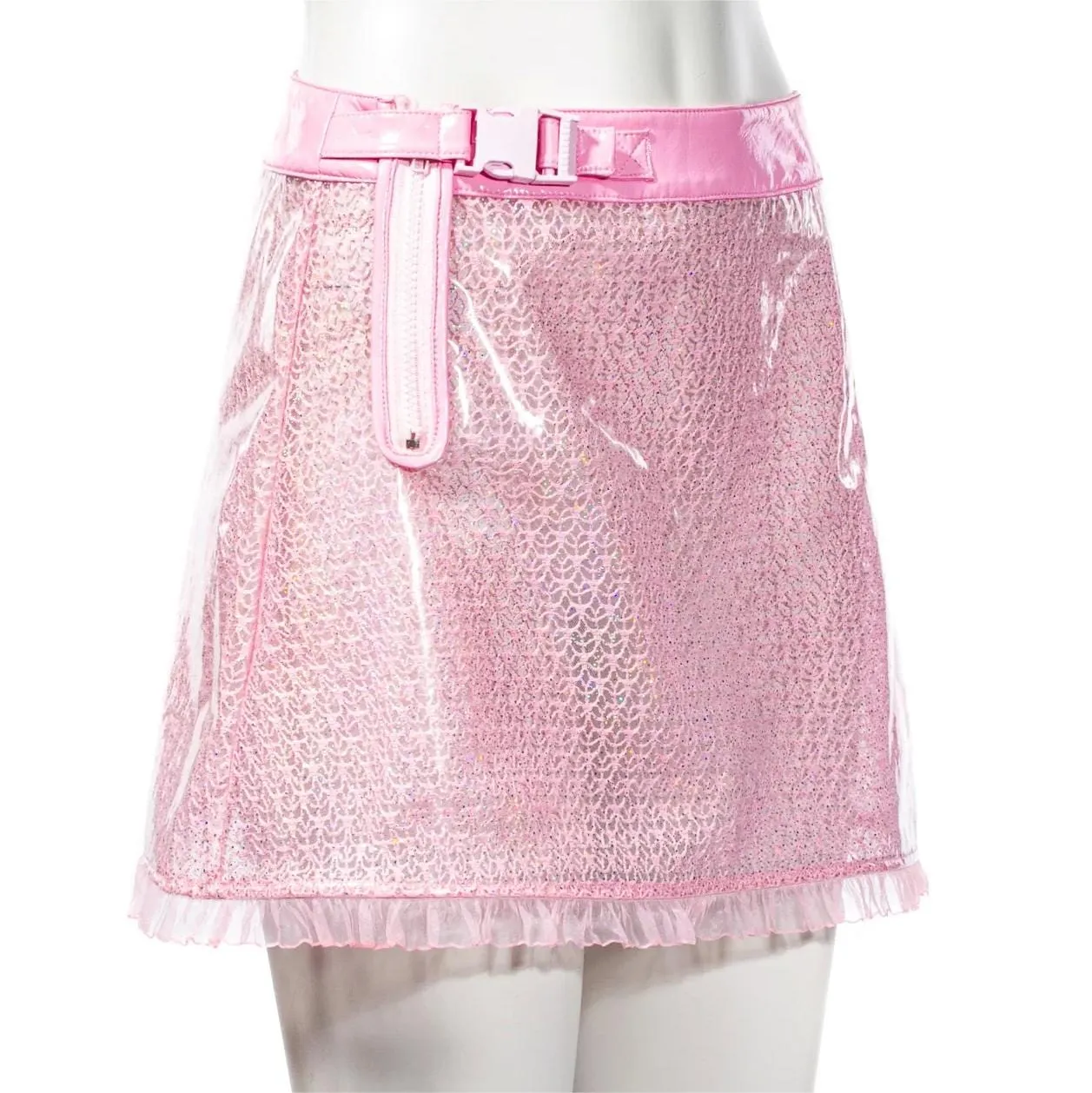Women's Grunge Sheer  Lace-trimmed Short Skirt